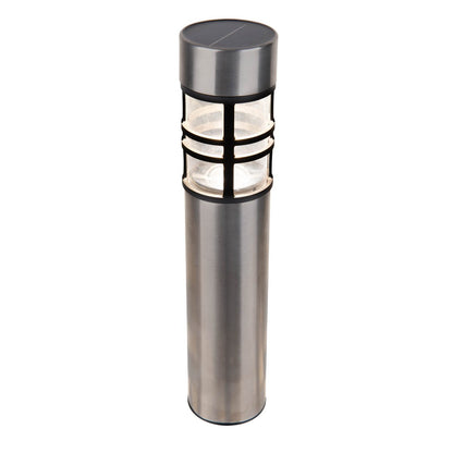 Zonne-decoratedspieß "Bobby" in de 3 set, Ø 6,2 cm, 42 cm hoog, metaal in stalen blank, plastic, geïntegreerde leds warm wit wit