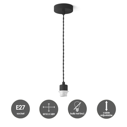 Home Sweet Home verlichtingspendel Armis 10/10/89cm - Zwart
