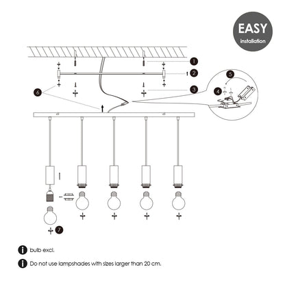 Home Sweet Home verlichtingspendel Pendel Xxl 98/25/137.5cm - Zwart Copy
