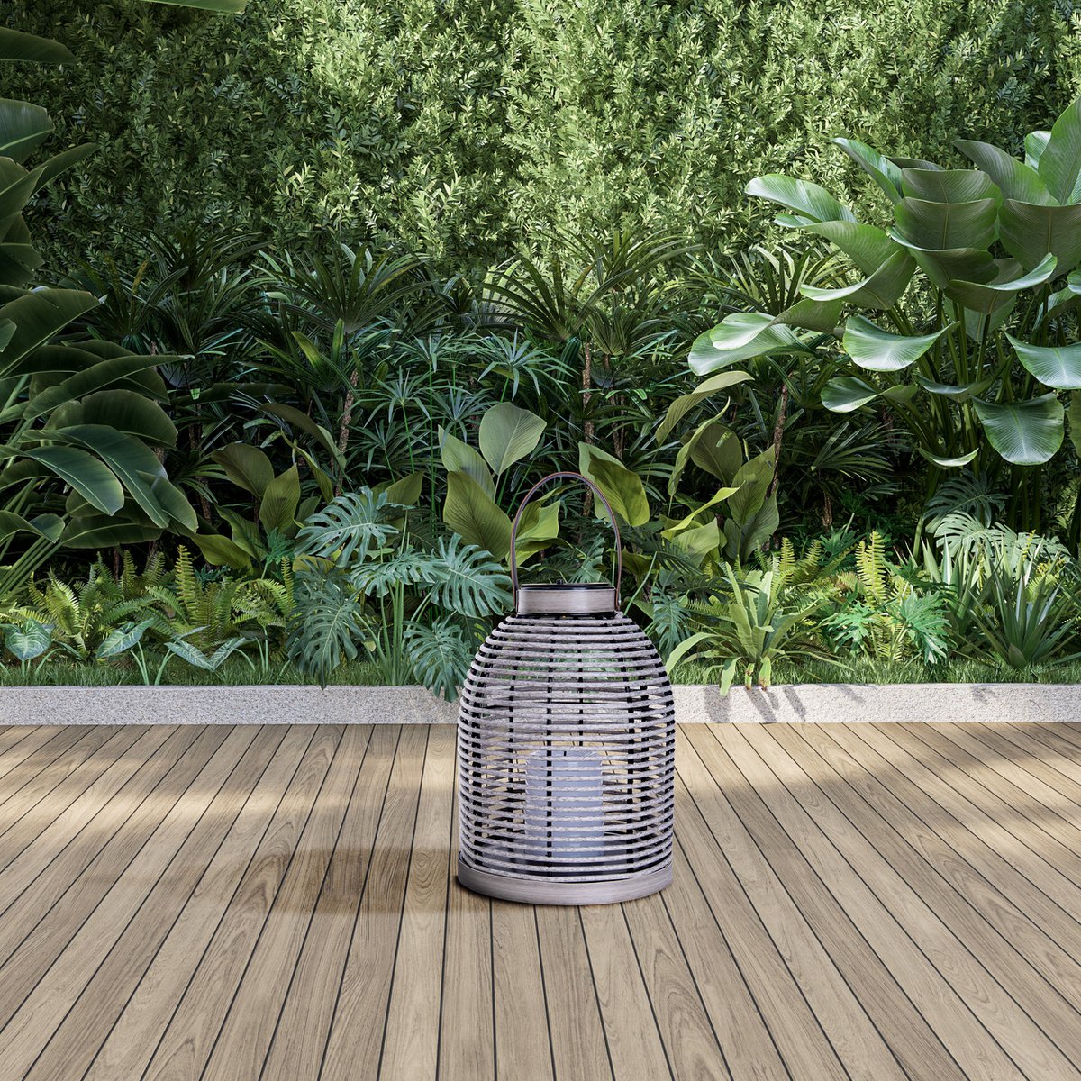 LED ZONNELIJKE LICHT "KORBINIAN" Decoratie voor het buitengebied gemaakt van metaal en plastic in grijs, met stevig ingebouwde LED's