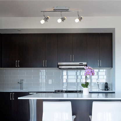 LED -plafondlicht "Garda" 46 cm lang, met geïntegreerde LED's, gemaakt van chroom -gekleurd metaal en acryl