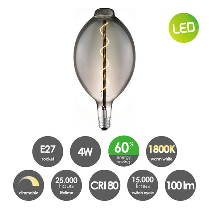 Home Sweet Home dimbare LED Carbon E E27 4W 100Lm 1800K Rook