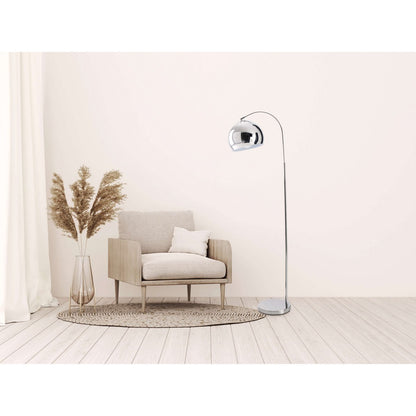 Staande lamp "stijl", retro klassieke vloerlamp met boog gemaakt van chroomkleurig metaal met, E27-aansluiting, 146 cm hoog, ideaal voor eetkamer, woonkamer en kantoor.