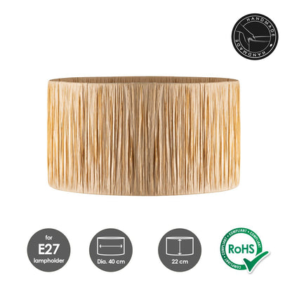 Home Sweet Home Raffia Lampenkap - beige - ø40 x 22 cm