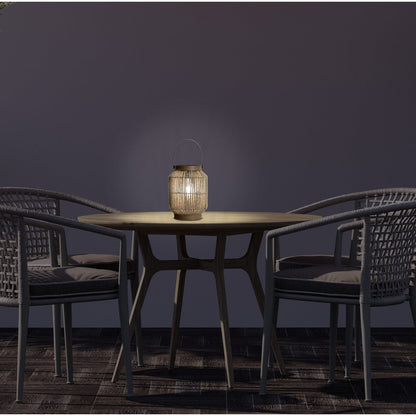 LED zonnelamp "Korbiniaanse" decoratie voor het buitengebied gemaakt van metaal, plastic en snoer in de natuur, met stevig ingebouwde LED's.