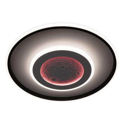 LED -plafondlamp CCT / RGB met maanstructuur, Ø 50 cm, veel functies, gemaakt van metaal en plastic, inclusief afstandsbediening