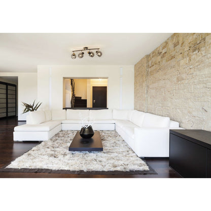 4er spot plafondlamp "fumoso", plafondlamp gemaakt van metaal en rookglas in zwart, met E14 -aansluiting, voor eetkamer, woonkamer, gang of kantoor, 80 x 20 cm