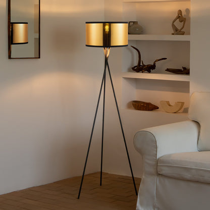 Home Sweet Home Moderne Vloerlamp - Lampenkap goud - 53x53x138