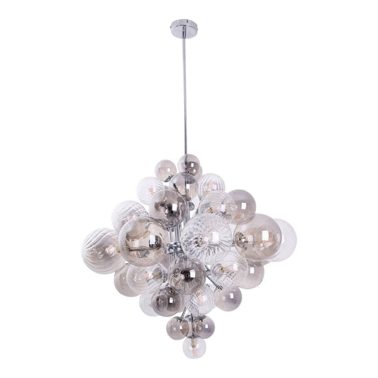 Hanger lamp "bol" Ø 75 cm, au s metaal en glas met verschillende structuren, verlichting voor woonkamer, eetkamer of kantoor.