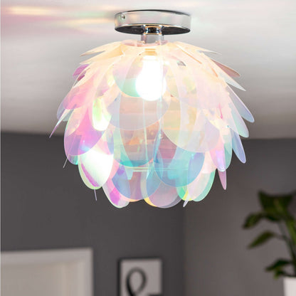 Plafondlamp "fora" gemaakt van metaal en iriserend plastic, E27 -aansluiting, verlichting voor woonkamer, eetkamer en kantoor, Ø40 cm