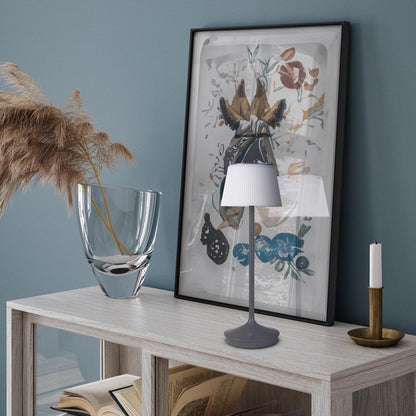 LED -licht "Emmi" voor buiten en binnen, tafellamp gemaakt van metaal en plastic, met stevig gebouwd -in LED's, LED -tafellamp voor balkon, terras, tuin, woonkamer, wintertuin, ca.