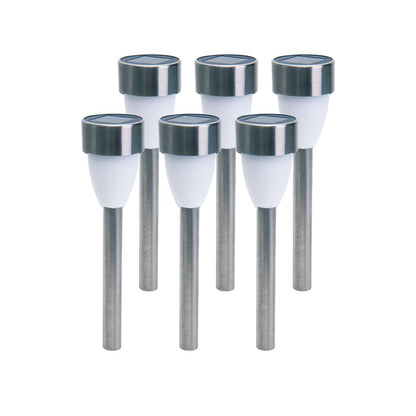 6 Set LED LED Solar Outer Light met aarde spies gemaakt van roestvrijstalen gekleurd metaal en plastic, met geïntegreerde LED
