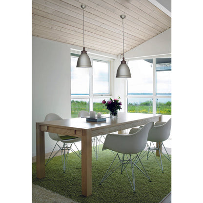 Metalen hanglamp "Pinhead" met houtlook opzetstuk