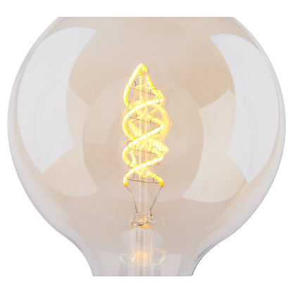 2 Set LED -lamp E27 -versie, 5 watt Ø 12,5 cm, metaal en glas, Amber