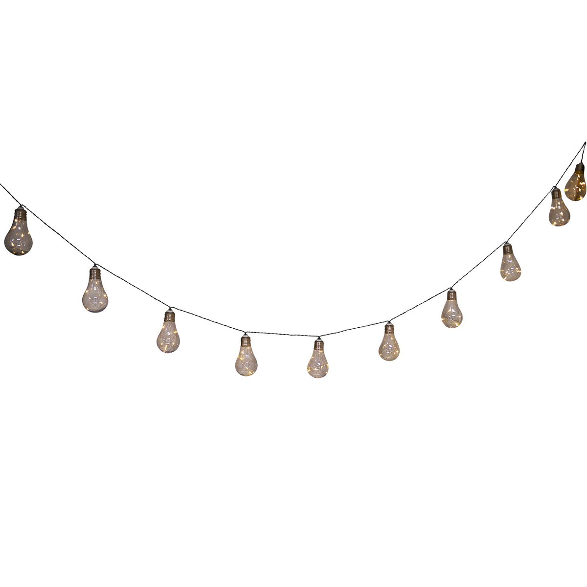 LED/zonne -lichte keten "gloeilamp", voor buiten, plastic lichte keten, helder/transparant, met geïntegreerde LED