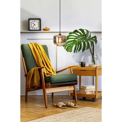 Hanger lamp "vaso", retro, hanglamp, metaal en rookglas in antraciet, E27 -aansluiting, voor eetkamer, woonkamer, gang of kantoor, met een Øvon 25 cm