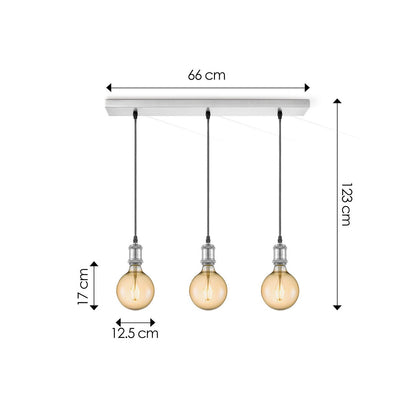 Home Sweet Home hanglamp chroom vintage LED 3L G180 dimbaar E27 amber