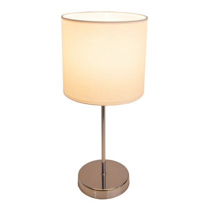 Tafellamp "New York", klassieke metalen tafellamp met tekstbladen in wit, met E27 -aansluiting, 38,5 cm hoog, perfect voor woonkamer, eetkamer, gang en kantoor