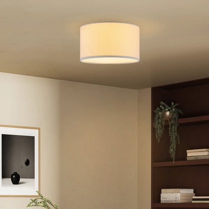Home Sweet Home Cylindrische Corduroy Plafondlamp - Wit - ø30 x 17 cm