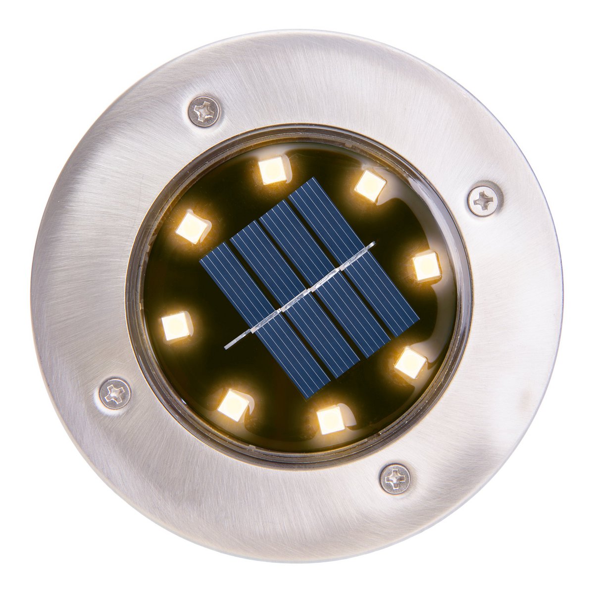 6-set LED LED-zonnebodem-zo-spit "Kian", voor buiten, spiesjes gemaakt van metaal en plastic in staal blanco, met geïntegreerde LED