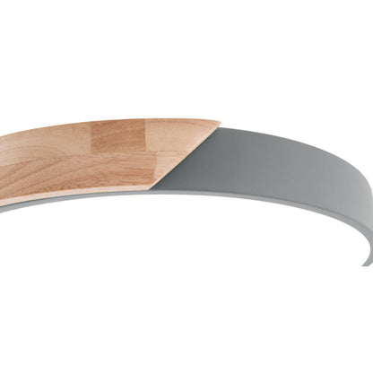 LED -plafondlamp "Borneo", Ø 31 cm gemaakt van metaal en plastic in grijs, geïntegreerde LED's, verlichting voor woonkamers, gang en kantoor