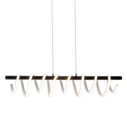 LED -hanglamp "Belleza", moderne metalen slinger lamp in zwart en wit, met stevig ingebouwde LED's, ca. 100 cm lang, de ideale verlichting voor woonkamer, eetkamer of keuken.
