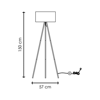 Home Sweet Home Moderne Vloerlamp - Staande Lamp - Wit met Lampenkap