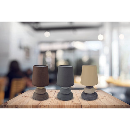 Ceramic table lamp "Stoney", ceramic table lamp in brown, with E14 socket, table lamp for dining room, living room, hallway or office, or as a bedside lamp, 31 cm high