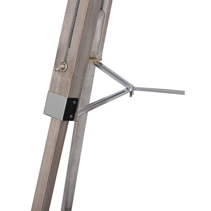 Tripod floor lamp "Holly" made of dark natural wood with an E27 fitting, 100-140 cm high, lamp for living room, dining room or office