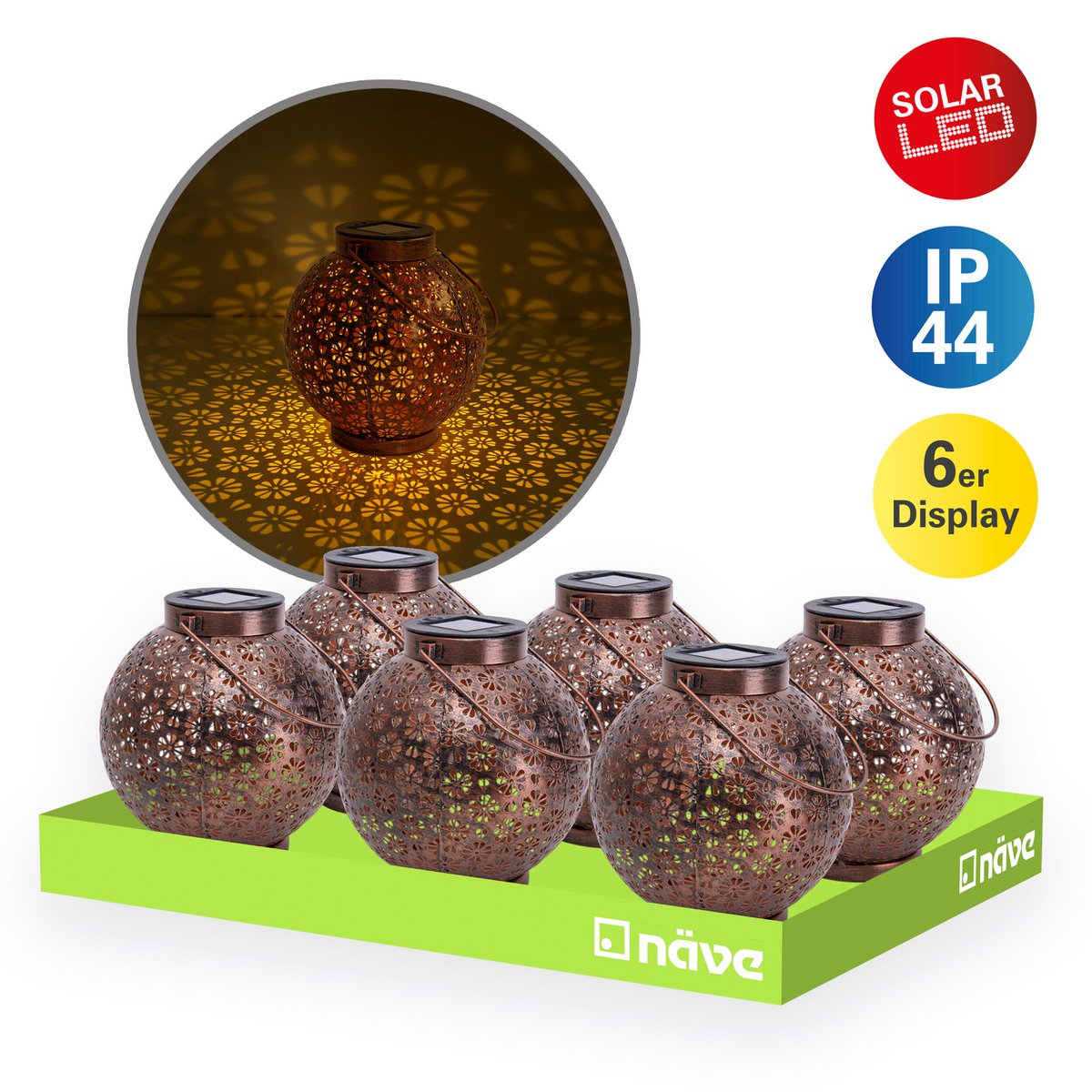 LED Decoratieve zonnelamp L/B: 18 cm brons