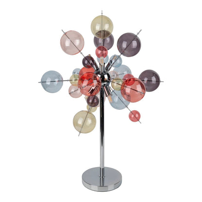 Tafellamp "explosie" pastelkleuren H: 73 cm