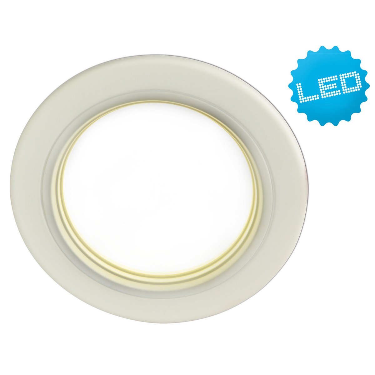 LED-plafondlamp "punt" Ø 12,5 cm, stevig ingebouwd LED met 7 watt, warm wit licht
