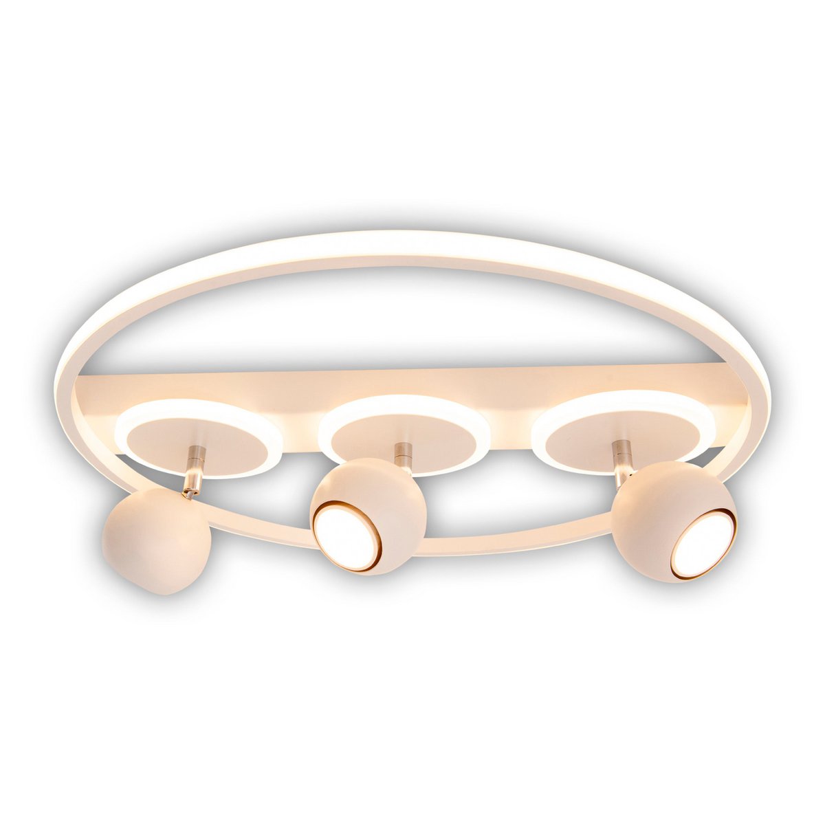 3 Spot LED -plafondlamp "Ronda" Ø 50 cm, gemaakt van metaal en plastic, wit, GU10, vlekken binnen