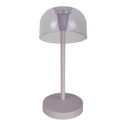 2 Set LED Battery Table Light "Gomba" voor buiten en binnen, gemaakt van metaal en plastic in wit, 18,5 cm hoog