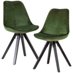 Velvet fluwelen eetkamerstoel (Set 2 Stuks)