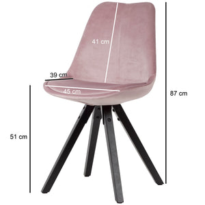 Velvet fluwelen eetkamerstoel (Set 2 Stuks)