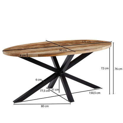 Eetkamertafel Balugo massief