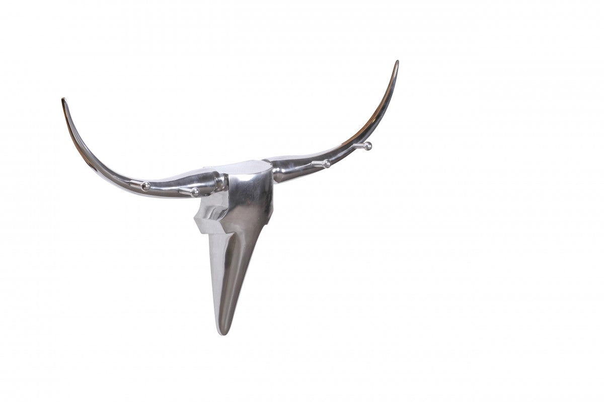 Deko Gewei Stier Zilver L 125 cm