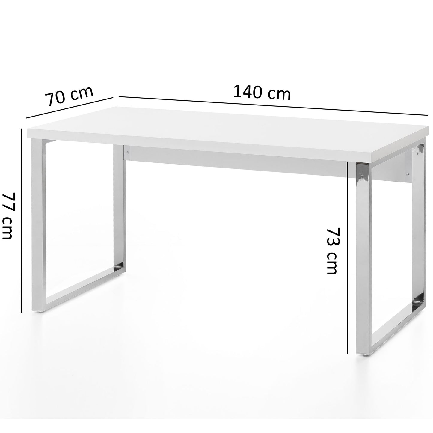 Carlie wit hoogglans Bureau 140x70x76 cm