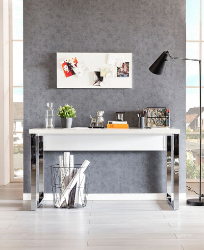 Carlie wit hoogglans Bureau 140x70x76 cm