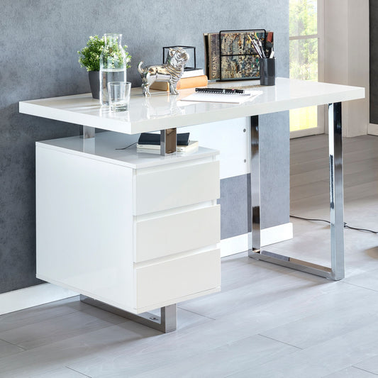 Patty white high-gloss desk 115x60x76