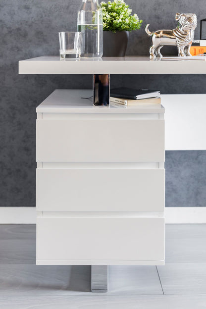 Patty wit hoogglans bureau 115x60x76