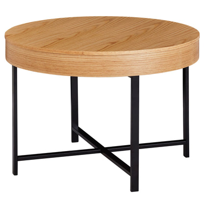 Design salontafel rond a 69 cm met eiken look