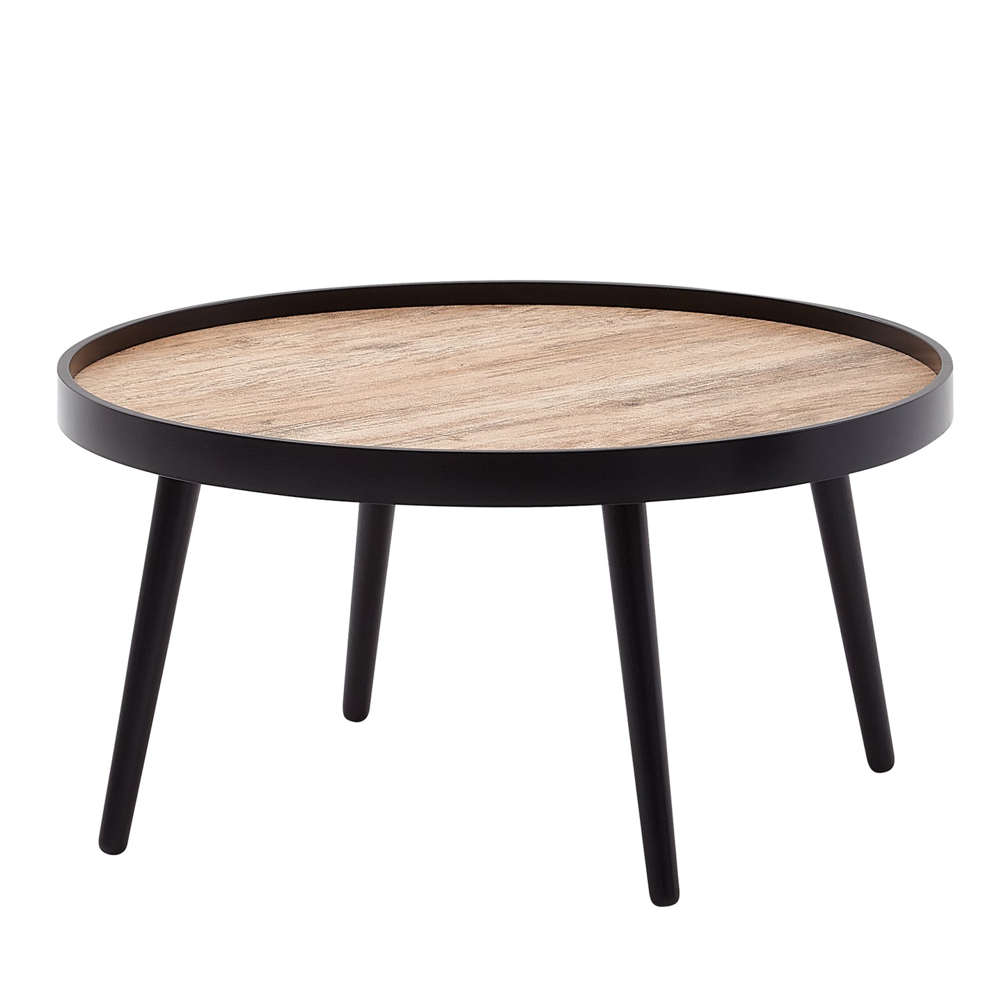 salontafel rond 76x76x40 cm zwart bruin salontafel modern | Ronde salontafel | Grote salontafel | Salontafel lounge tafel