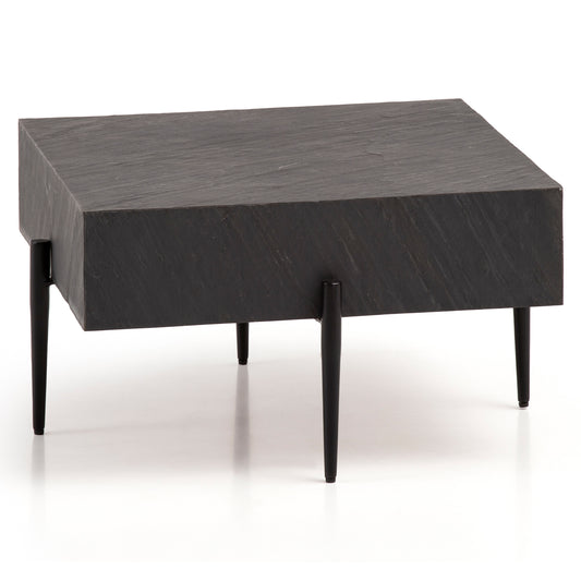 salontafel 64x64x35 cm steenlook/metaal salontafel antraciet vierkant | Design woonkamertafel, salontafel, solide moderne woonkamertafel