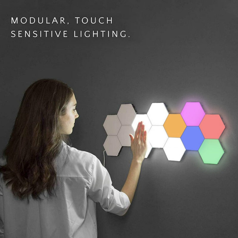 Modulaire Hexa Touch Led-wand
