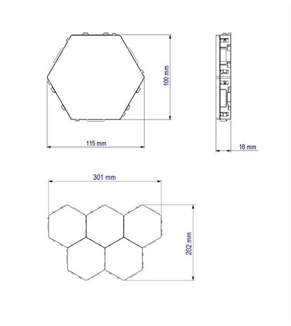 Modulaire Hexa Touch Led-wand