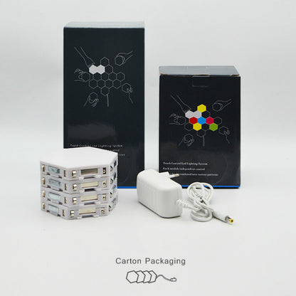 Modulaire Hexa Touch Led-wand