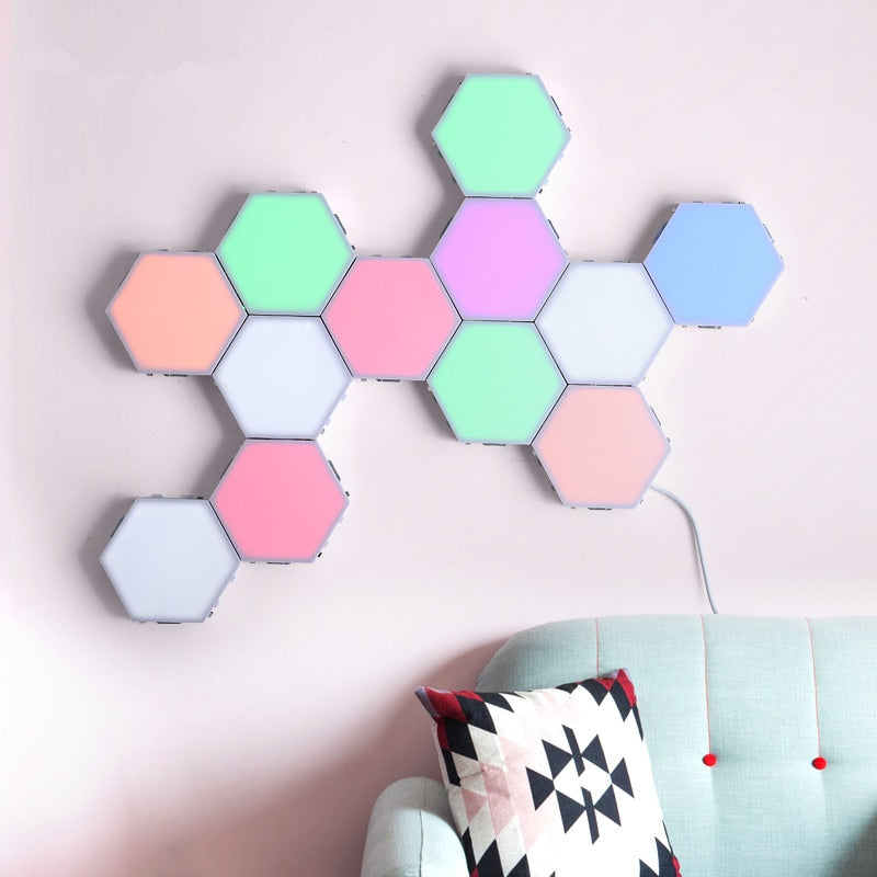 Modulaire Hexa Touch Led-wand